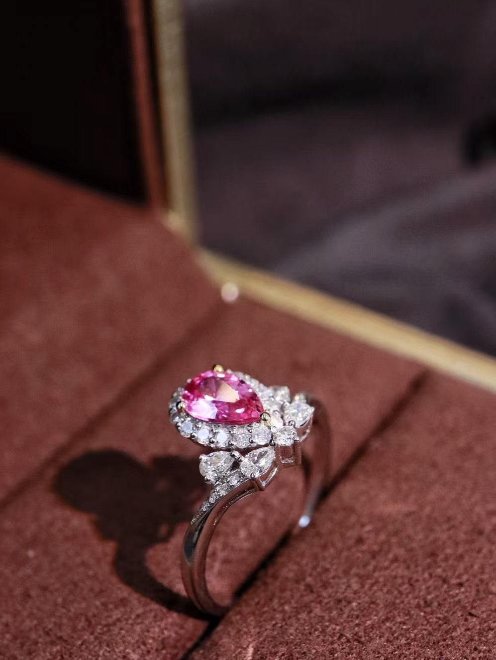 18K unheated pink sapphire ring💍