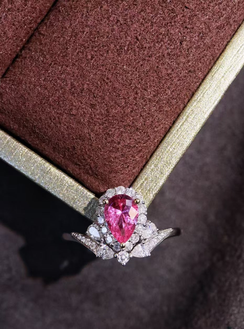 18K unheated pink sapphire ring💍