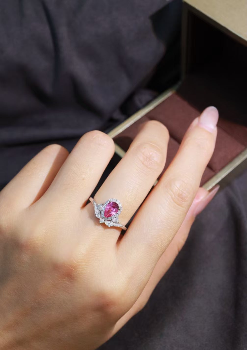 18K unheated pink sapphire ring💍