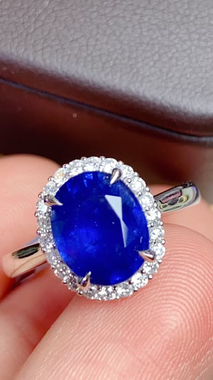 Natural sapphire 18K gold ring!