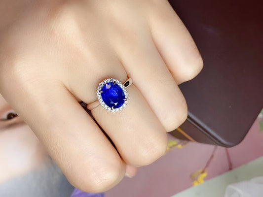 Natural sapphire 18K gold ring!