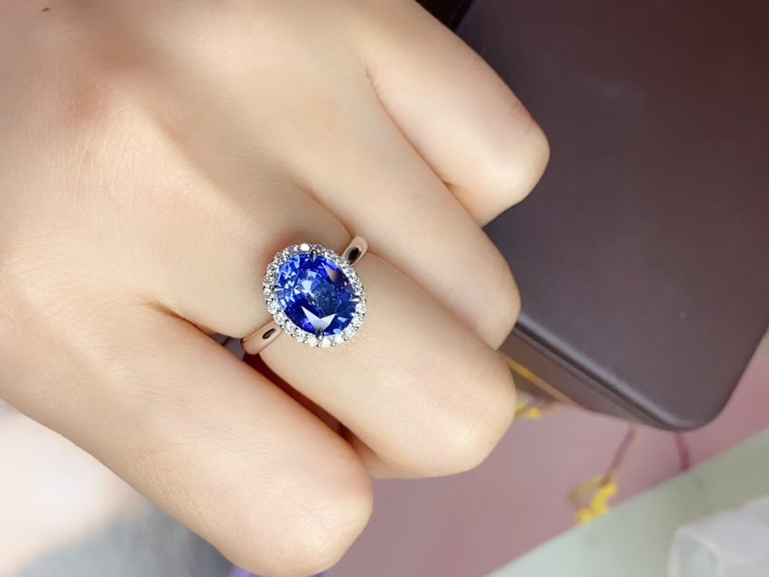 Natural sapphire 18K gold ring!