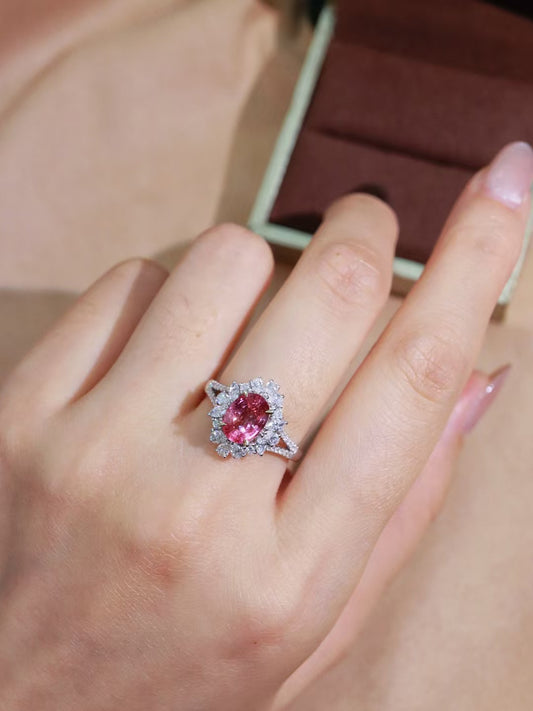 18K gold unheated pink sapphire ring💍