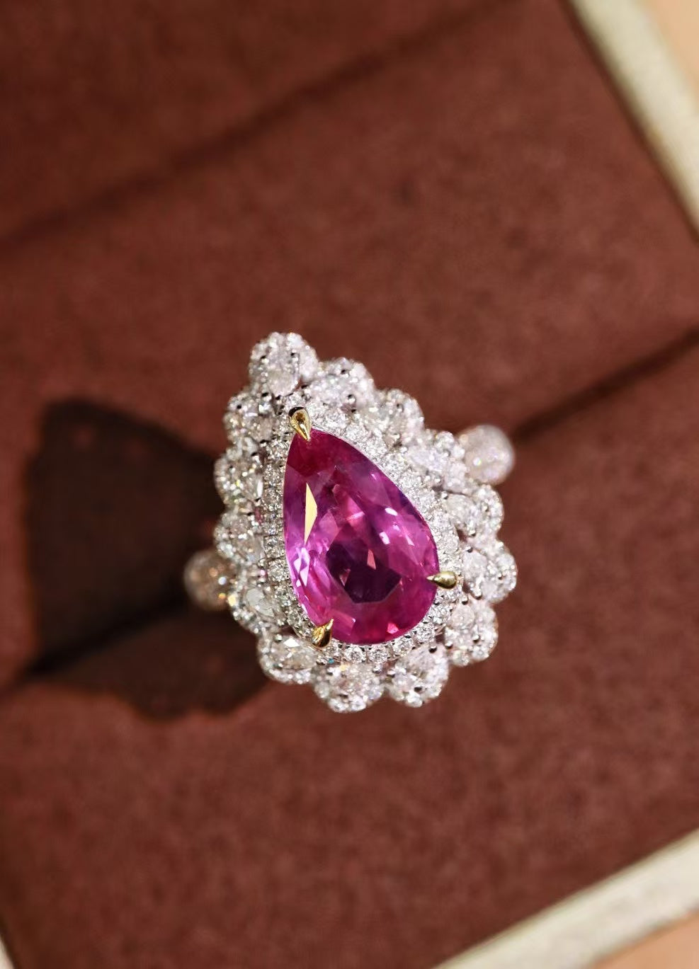 18K gold unheated pink sapphire ring💍