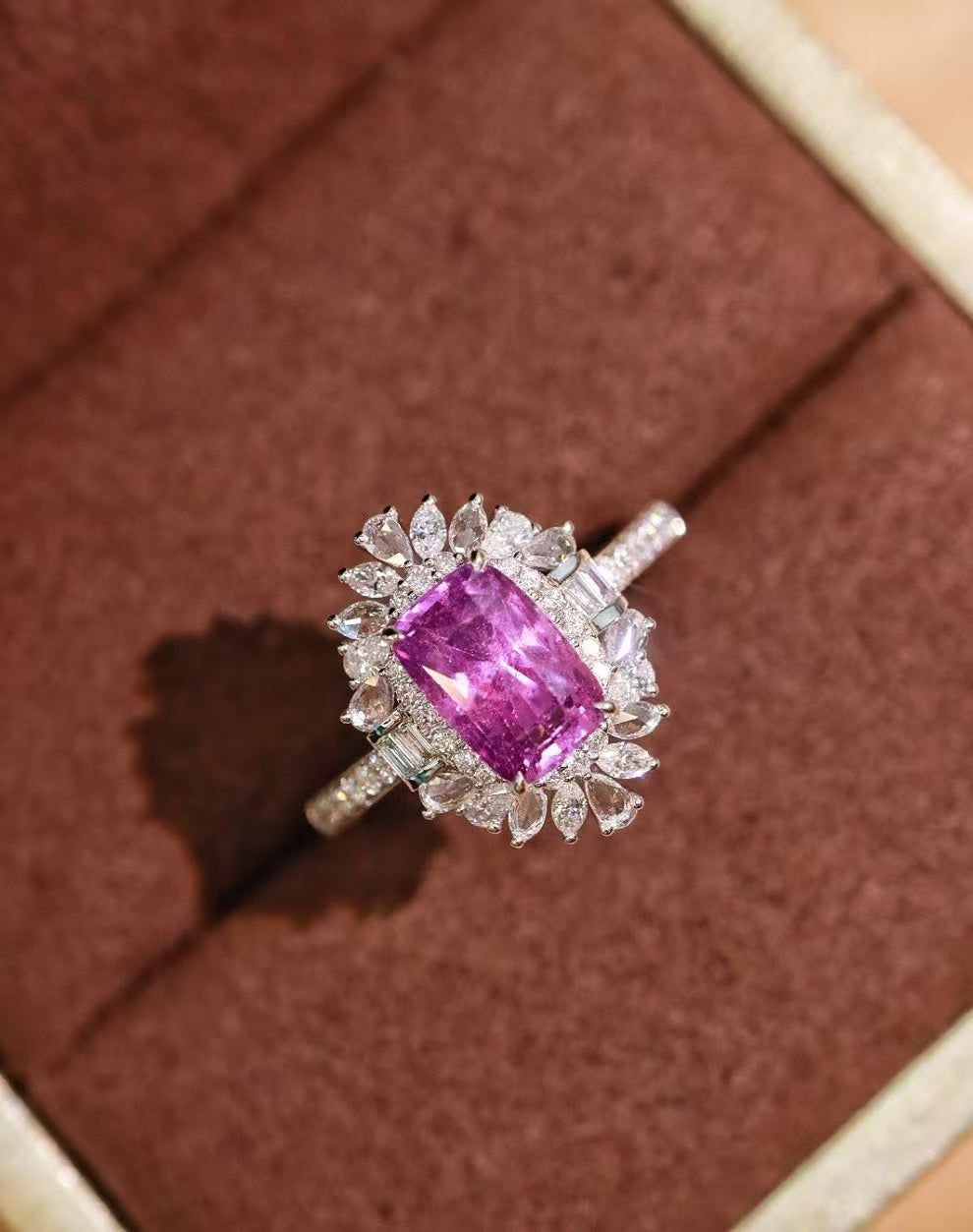 18K gold unheated purple sapphire ring💍