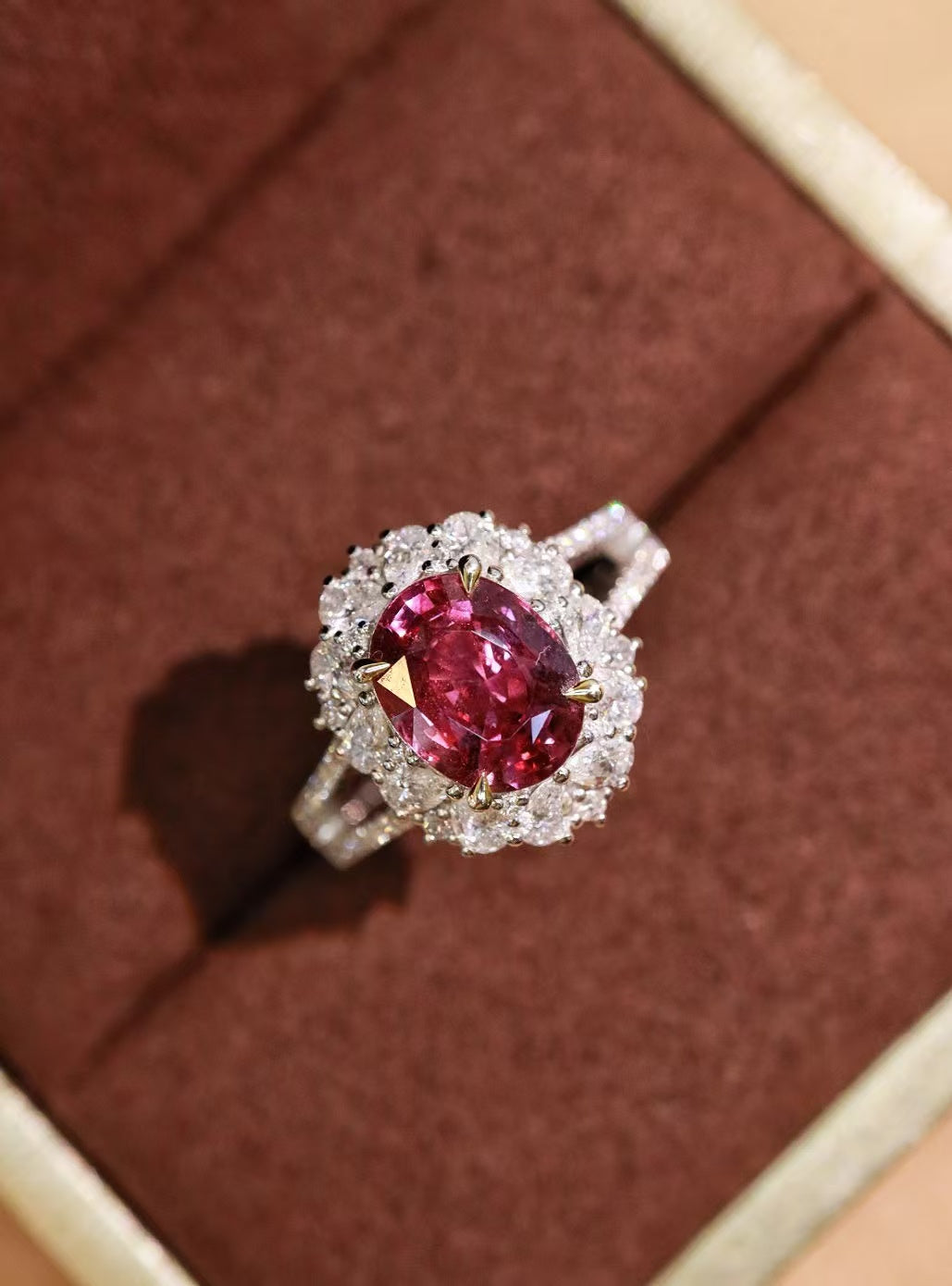 18K natural unheated pink sapphire ring💍