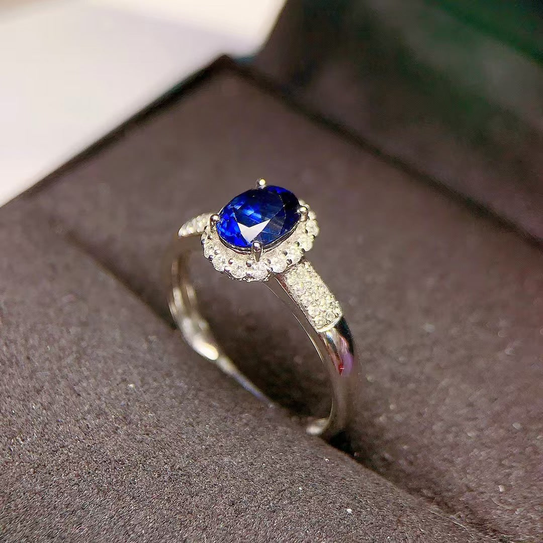 Rich and deep sapphire🌌18k gold sapphire ring