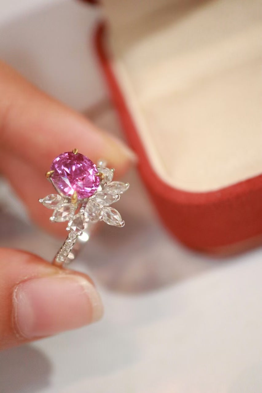 18k unheated sapphire ring padparadscha