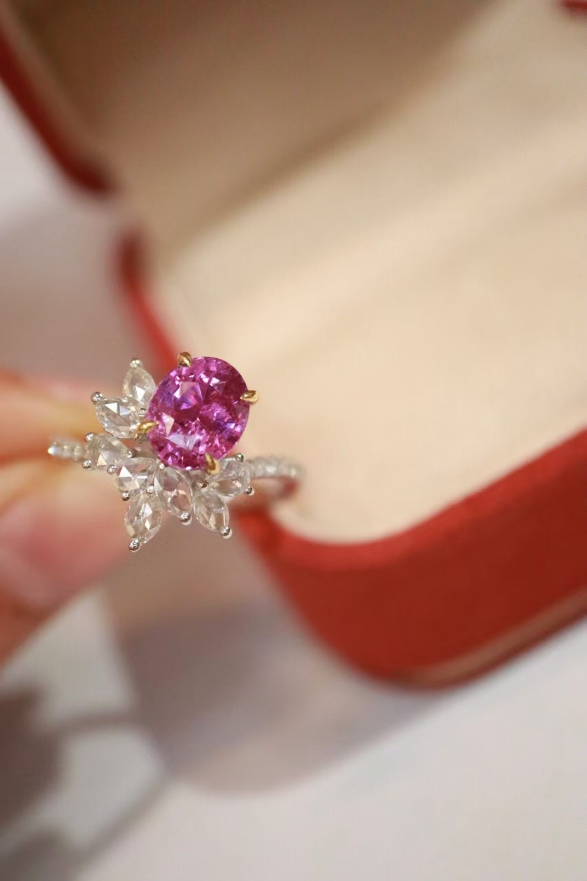 18k unheated sapphire ring padparadscha