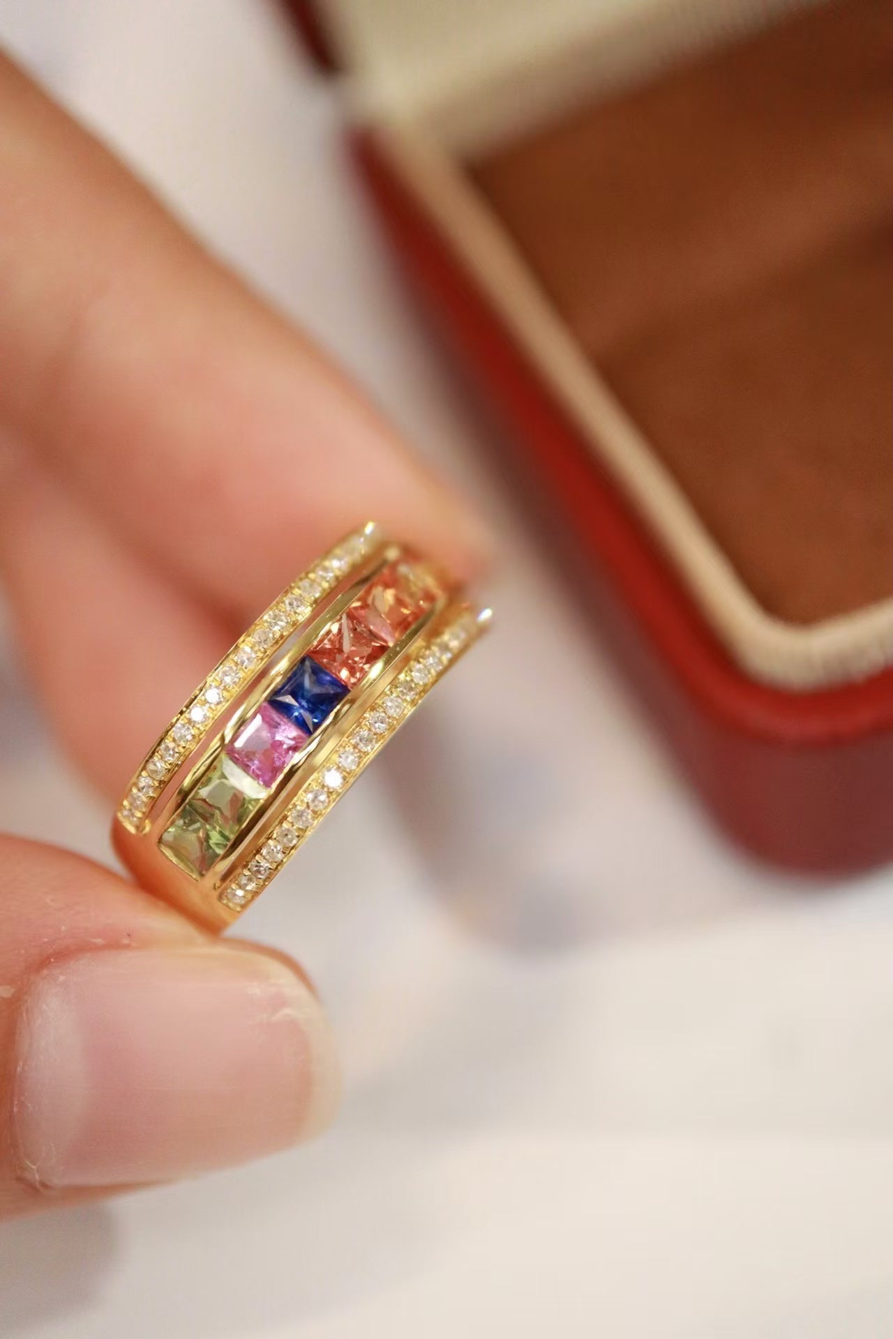 18k natural sapphire ring