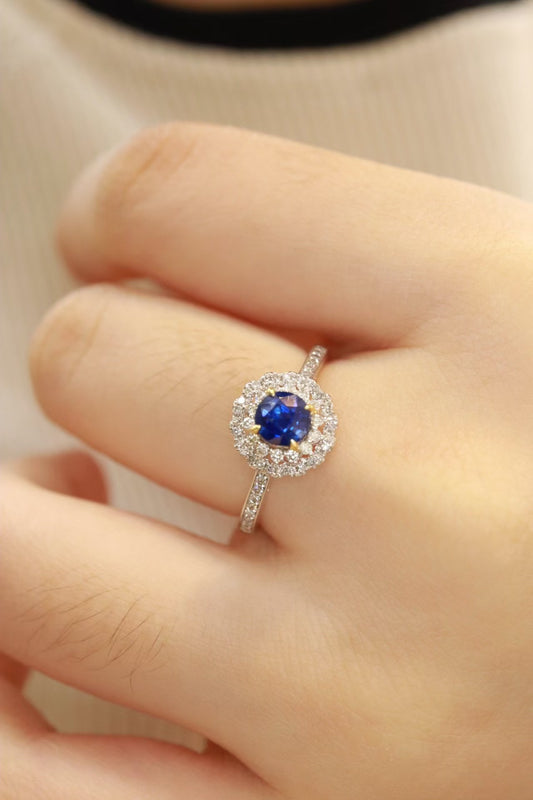 18K unheated sapphire ring