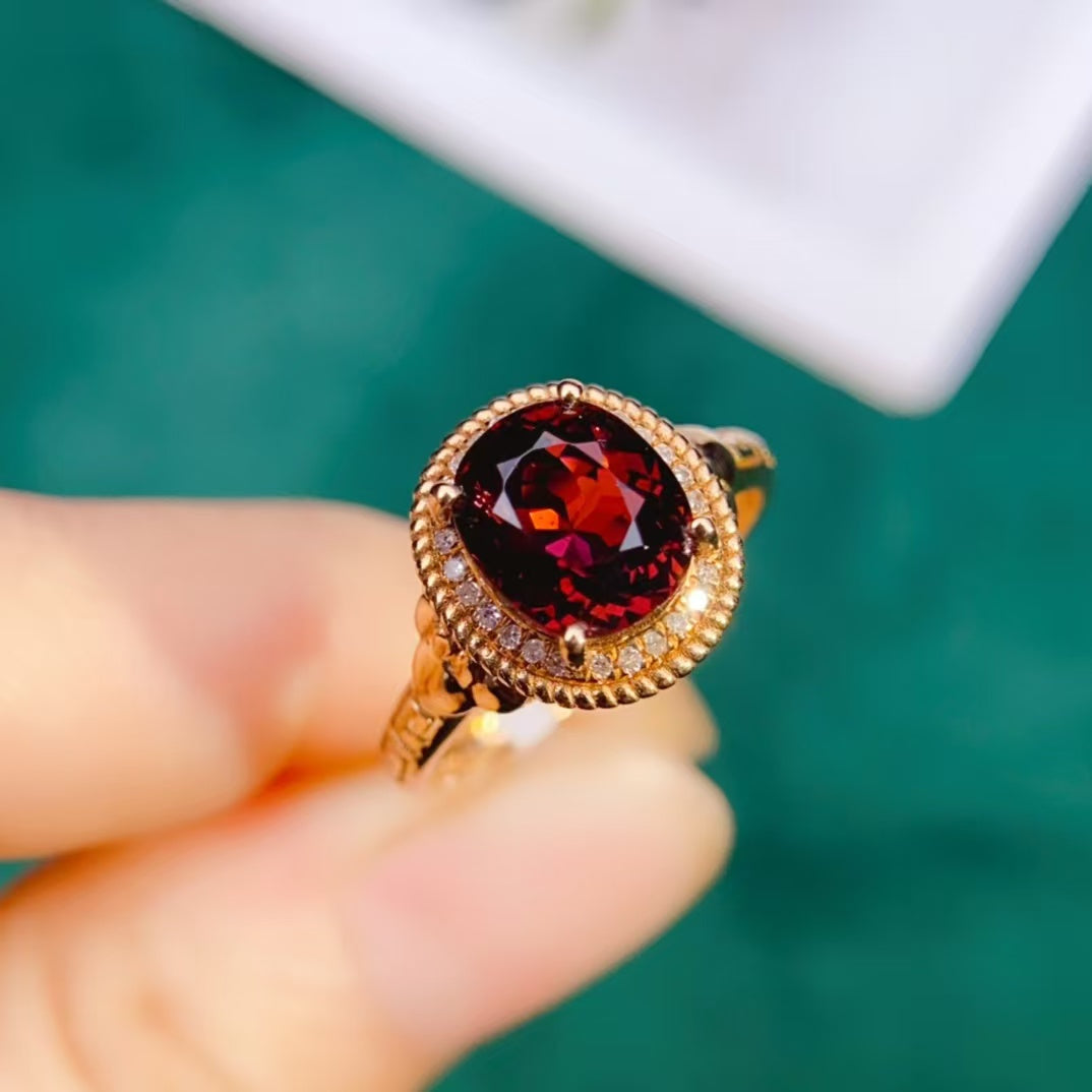 Today's sharing | 18k gold champagne tourmaline tourmaline ring💍