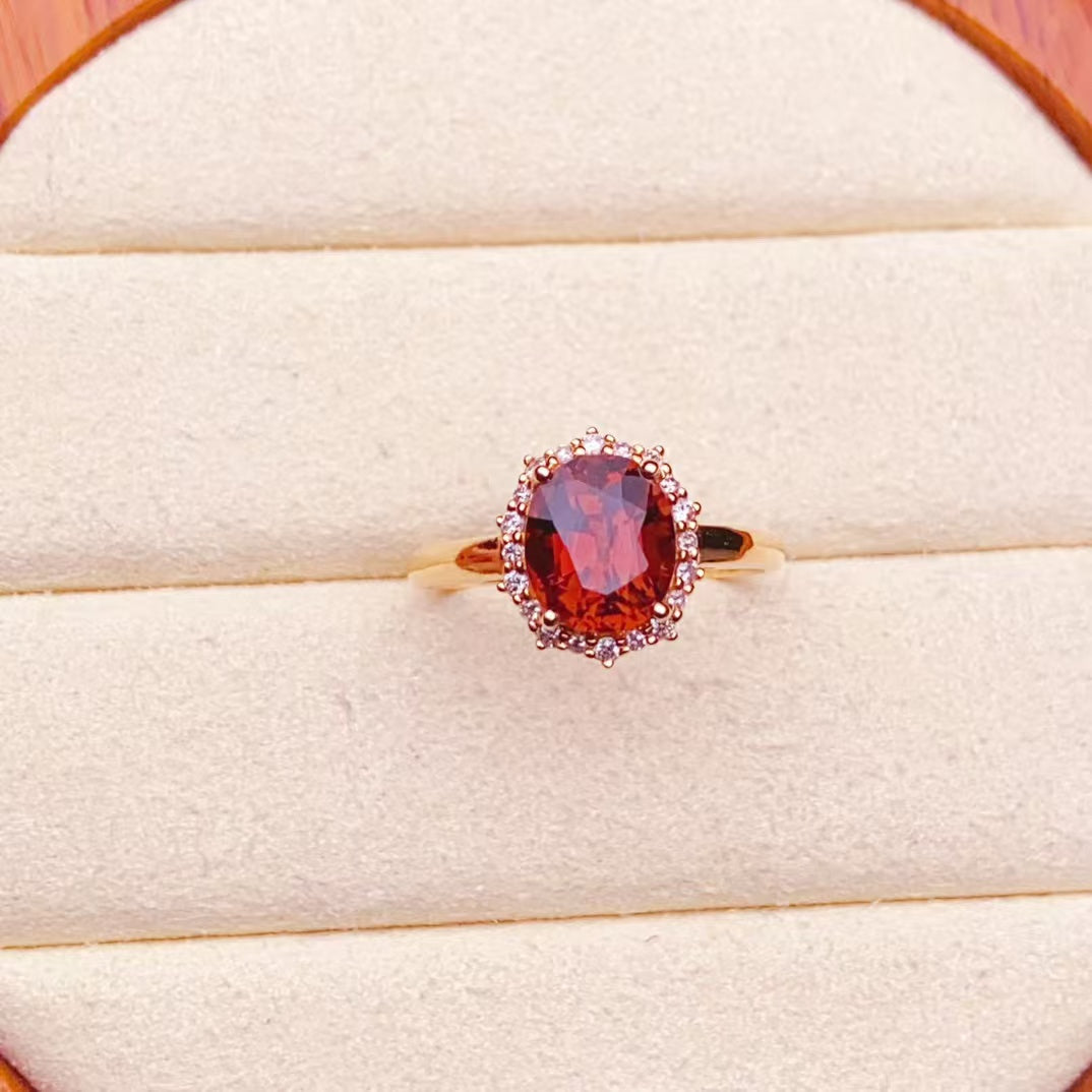 💖Beautiful red tourmaline ring, 18k gold inlaid with South African diamonds, clean crystal and good fire Total weight 2.27g main stone 2ct diamond 0.15/20p With certificate📃➕Exquisite gift box➕Free ring modification E10060