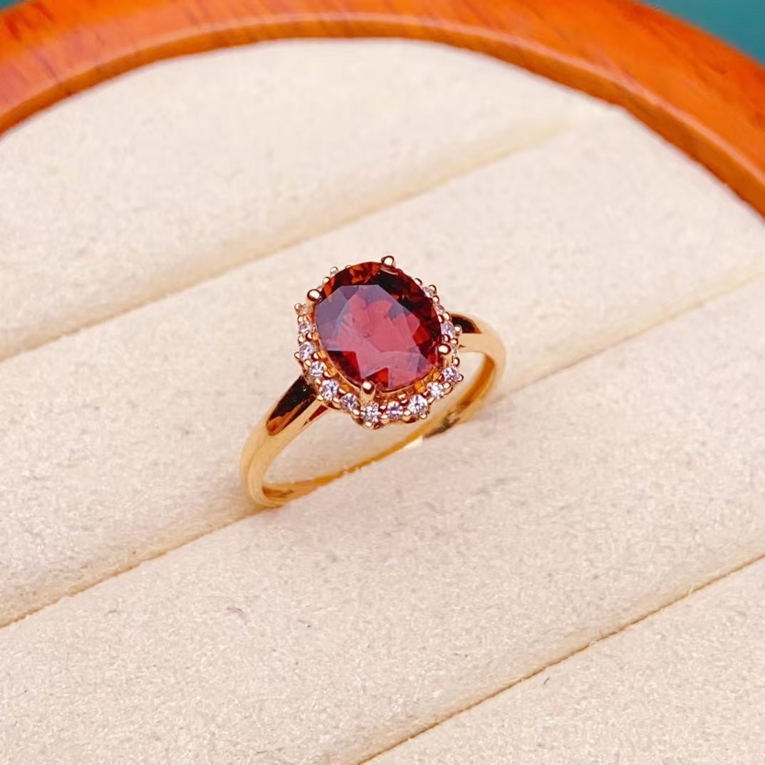 💖Beautiful red tourmaline ring, 18k gold inlaid with South African diamonds, clean crystal and good fire Total weight 2.27g main stone 2ct diamond 0.15/20p With certificate📃➕Exquisite gift box➕Free ring modification E10060