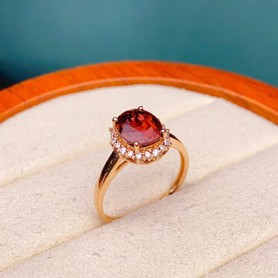 💖Beautiful red tourmaline ring, 18k gold inlaid with South African diamonds, clean crystal and good fire Total weight 2.27g main stone 2ct diamond 0.15/20p With certificate📃➕Exquisite gift box➕Free ring modification E10060