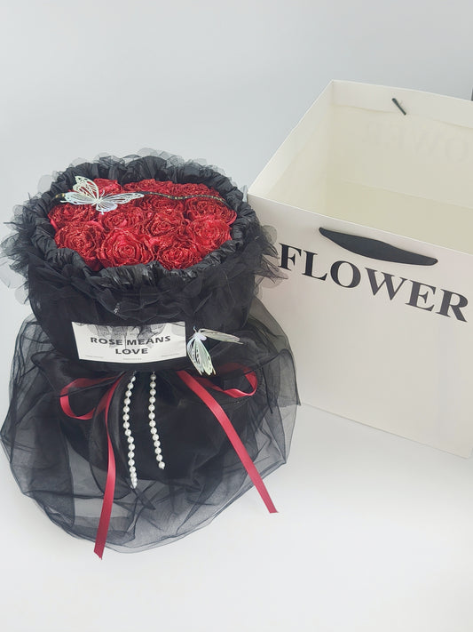Handmade simulated flower bouquet gift eternal flower with gift box bag Mother's Day gift rose birthday gift graduation season gift