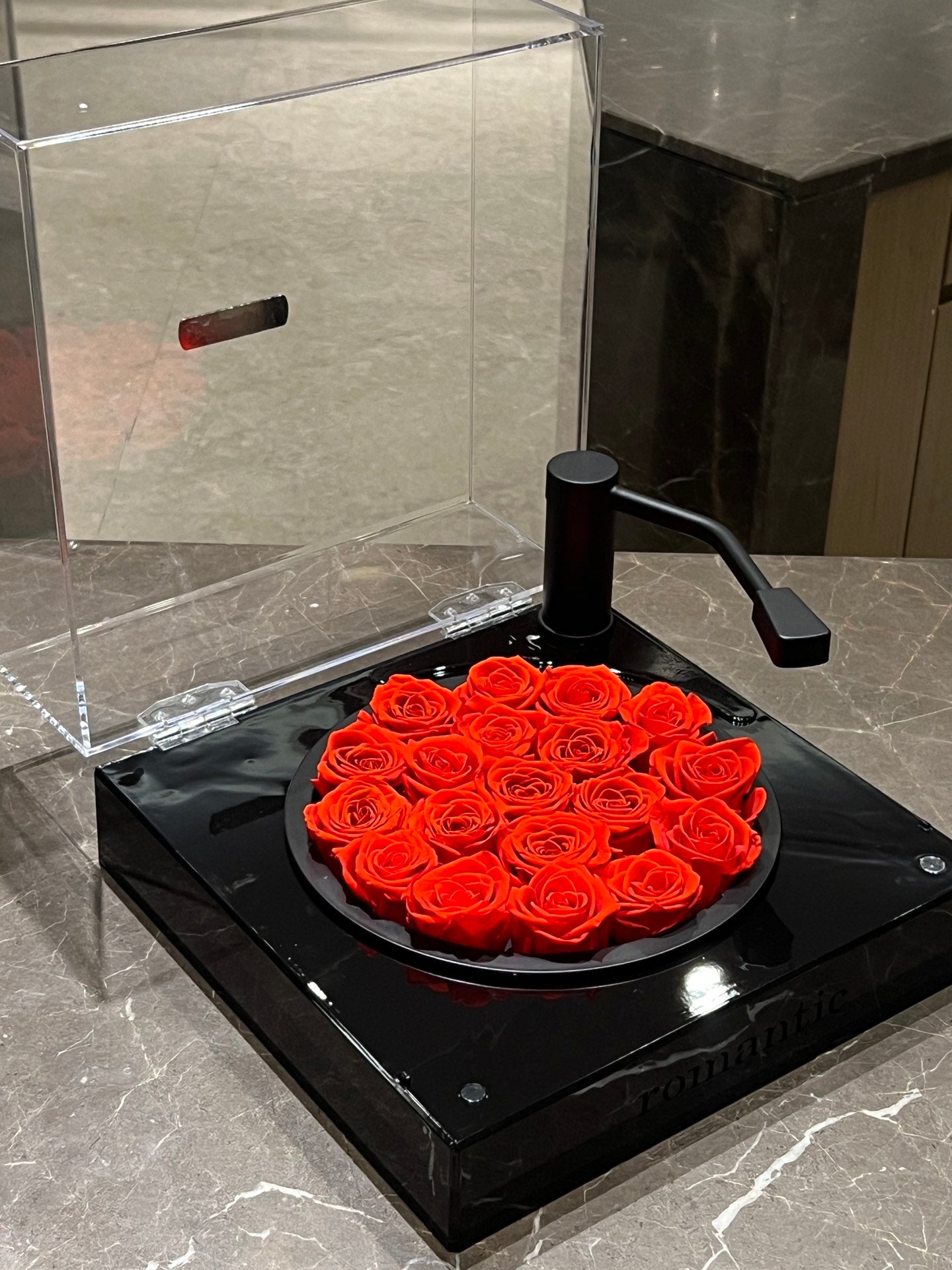 Preserved Flower Eternal Rose Romantic Bluetooth Music Box with Preserved Red Roses - I Love You Gift Birthday Gift for Girlfriend