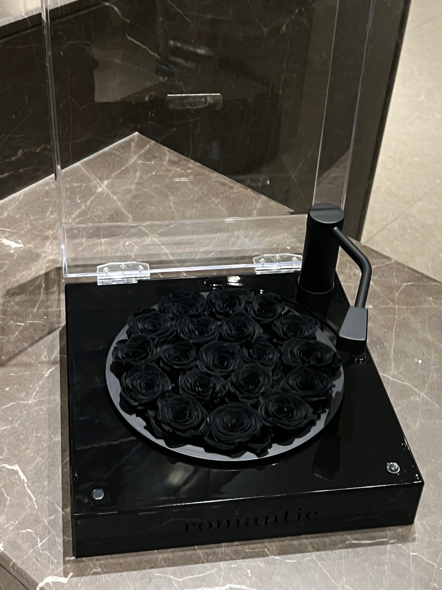 Unique Bluetooth Speaker Gift Set Featuring a Real Preserved Rose in Heart Shape