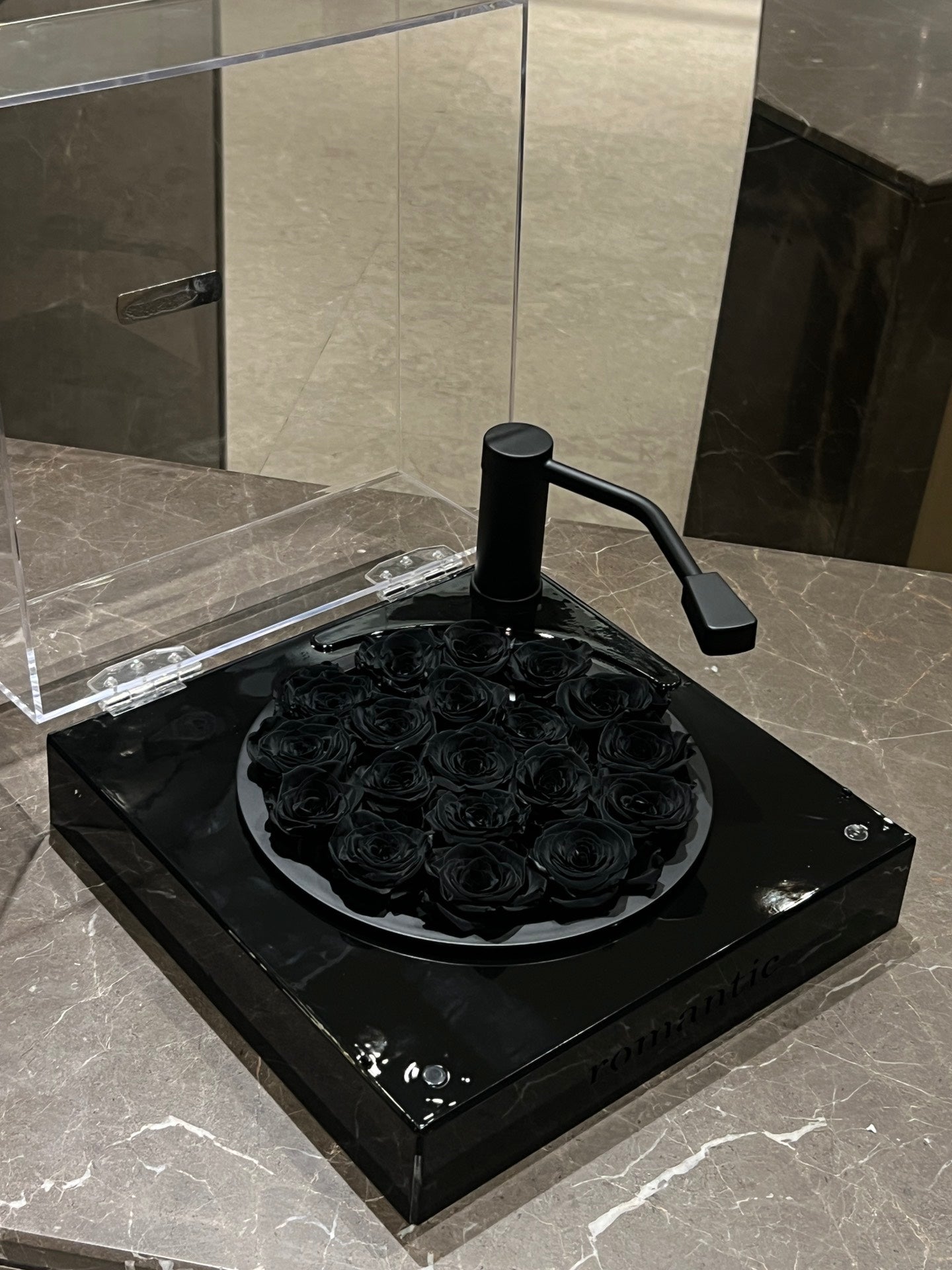 Unique Bluetooth Speaker Gift Set Featuring a Real Preserved Rose in Heart Shape