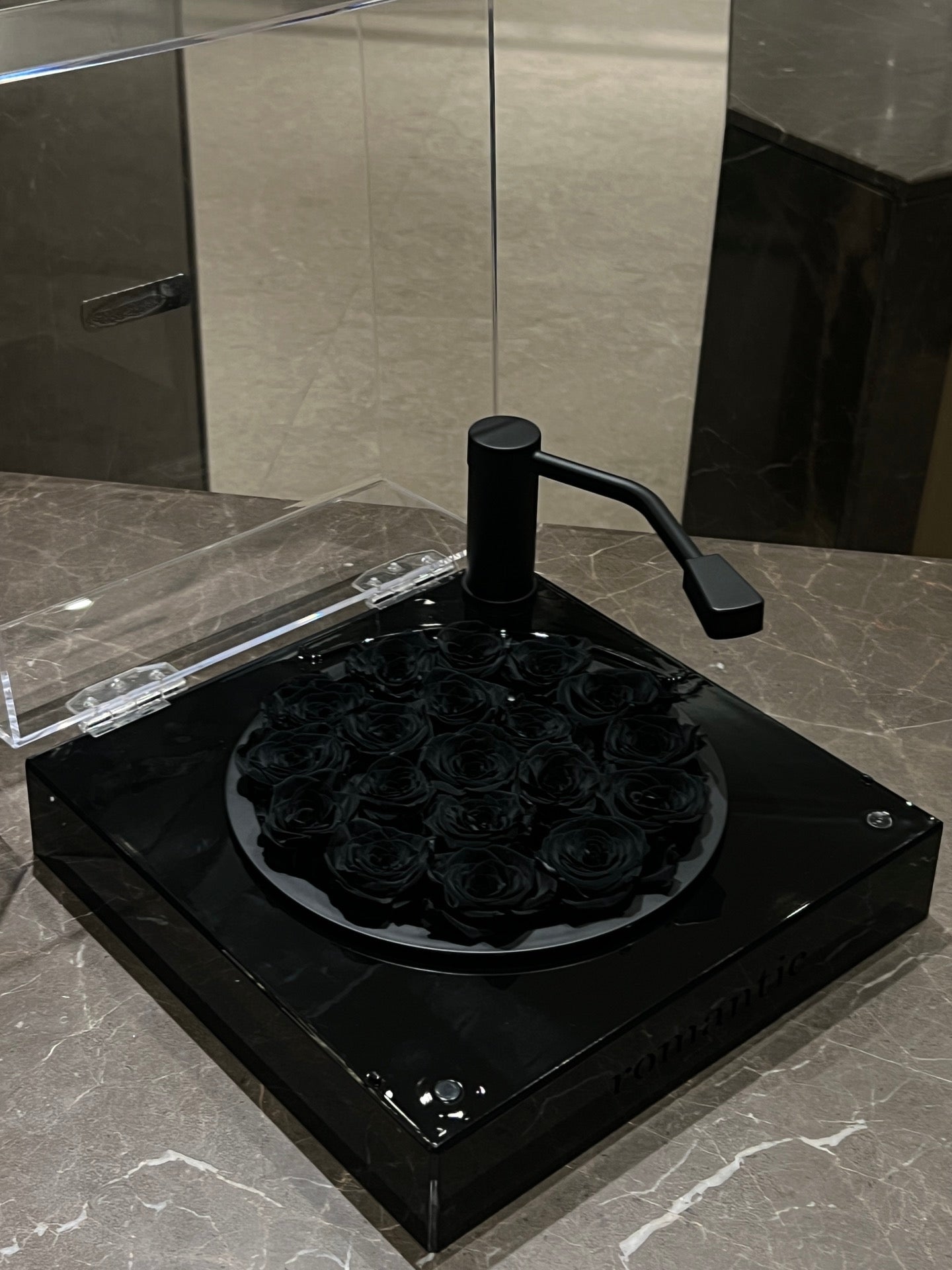 Unique Bluetooth Speaker Gift Set Featuring a Real Preserved Rose in Heart Shape