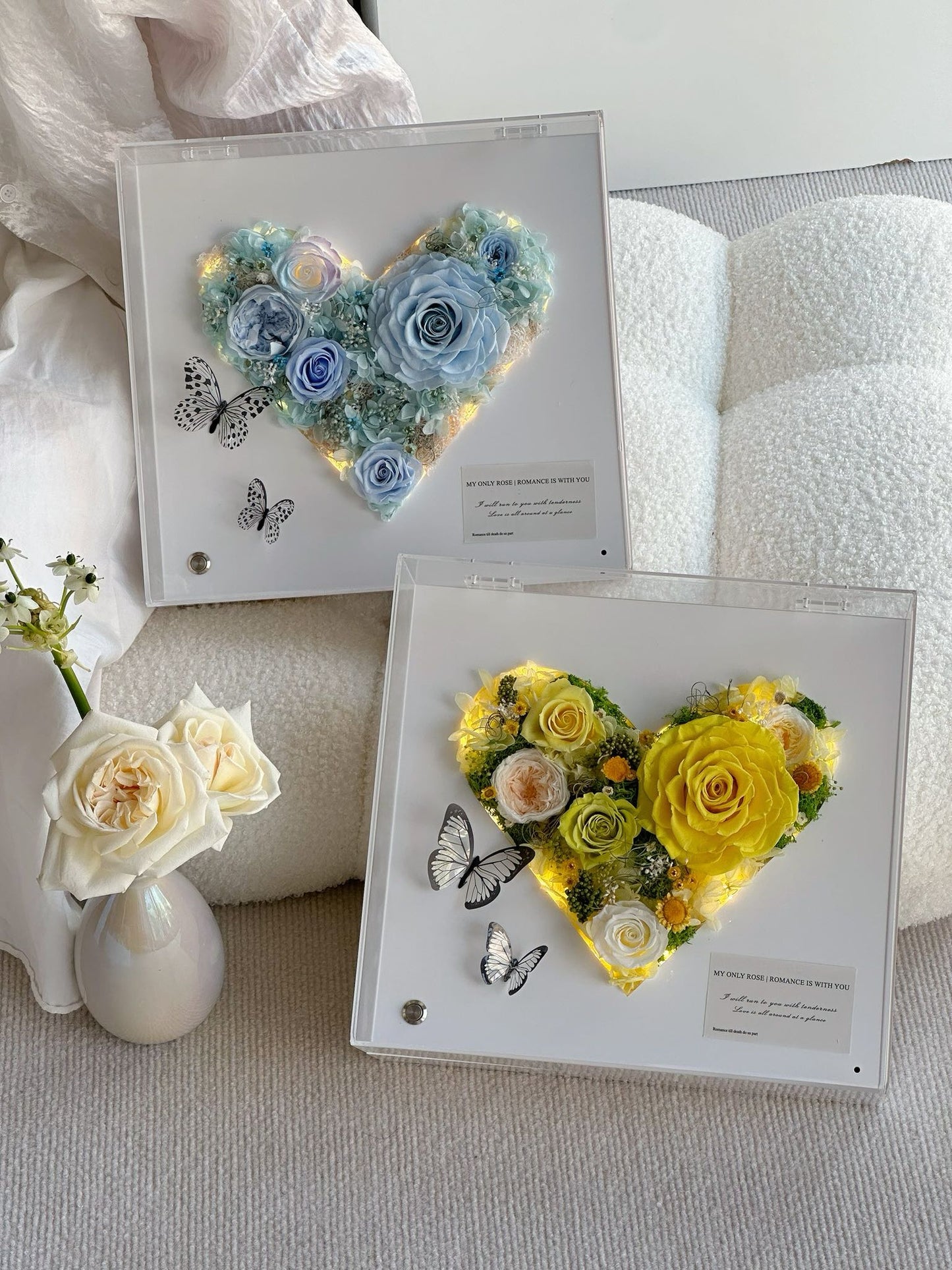 Long Lasting Preserved Rose and Crystal Clear Bluetooth Speaker - Gift for Him & Her