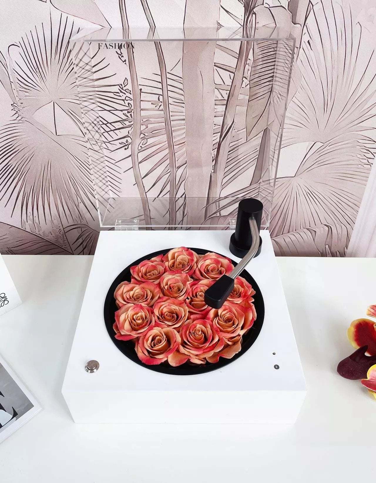 Bluetooth Speaker with Real Eternal Rose - 3 Years Warranty Luxury Romantic Gift Anniversary Gift, Luxury Gift.