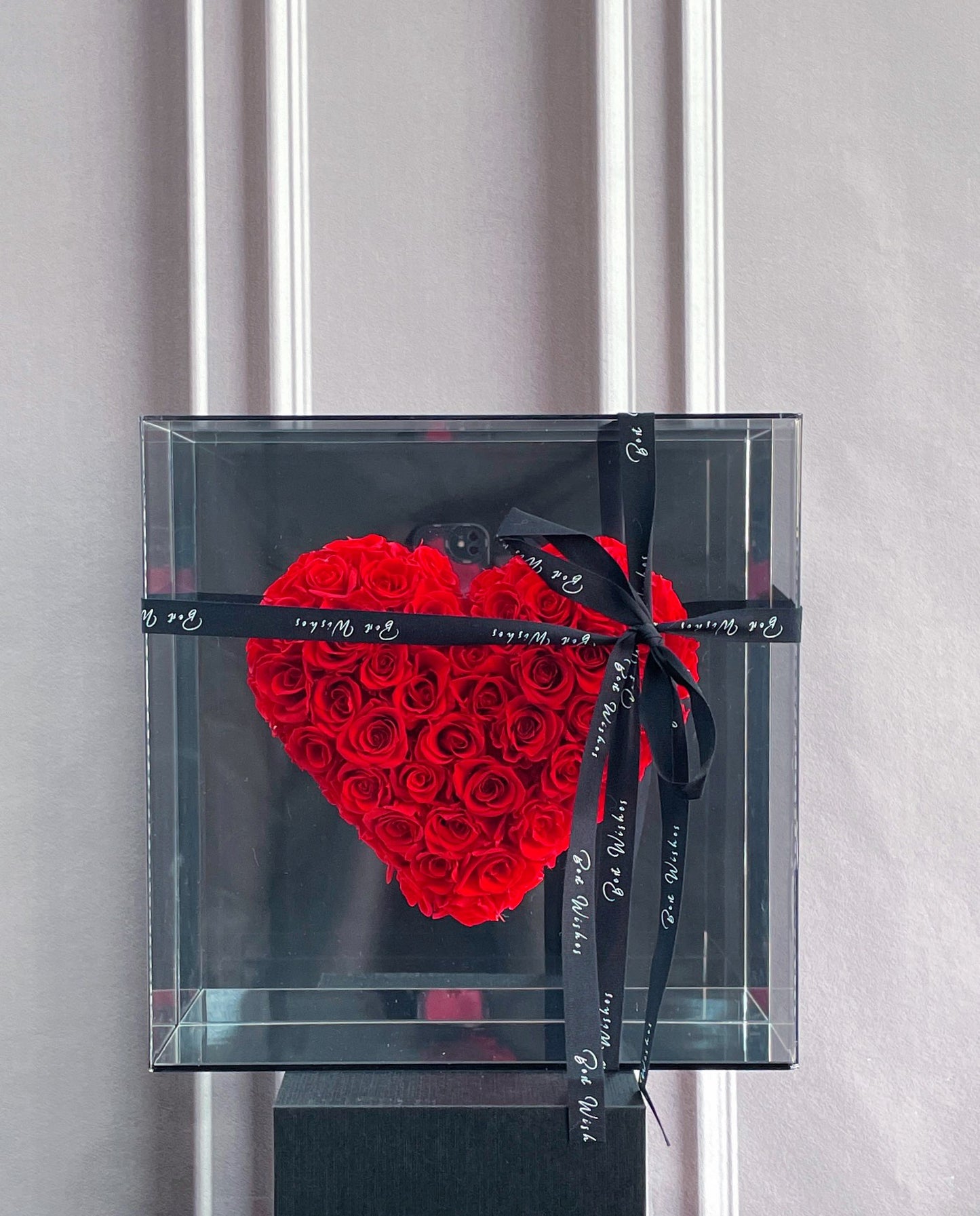 💝 Magnetic Rose Heart Mirror Decal - No Residue Romantic Gift for Her, Birthday/Christmas Home Accent