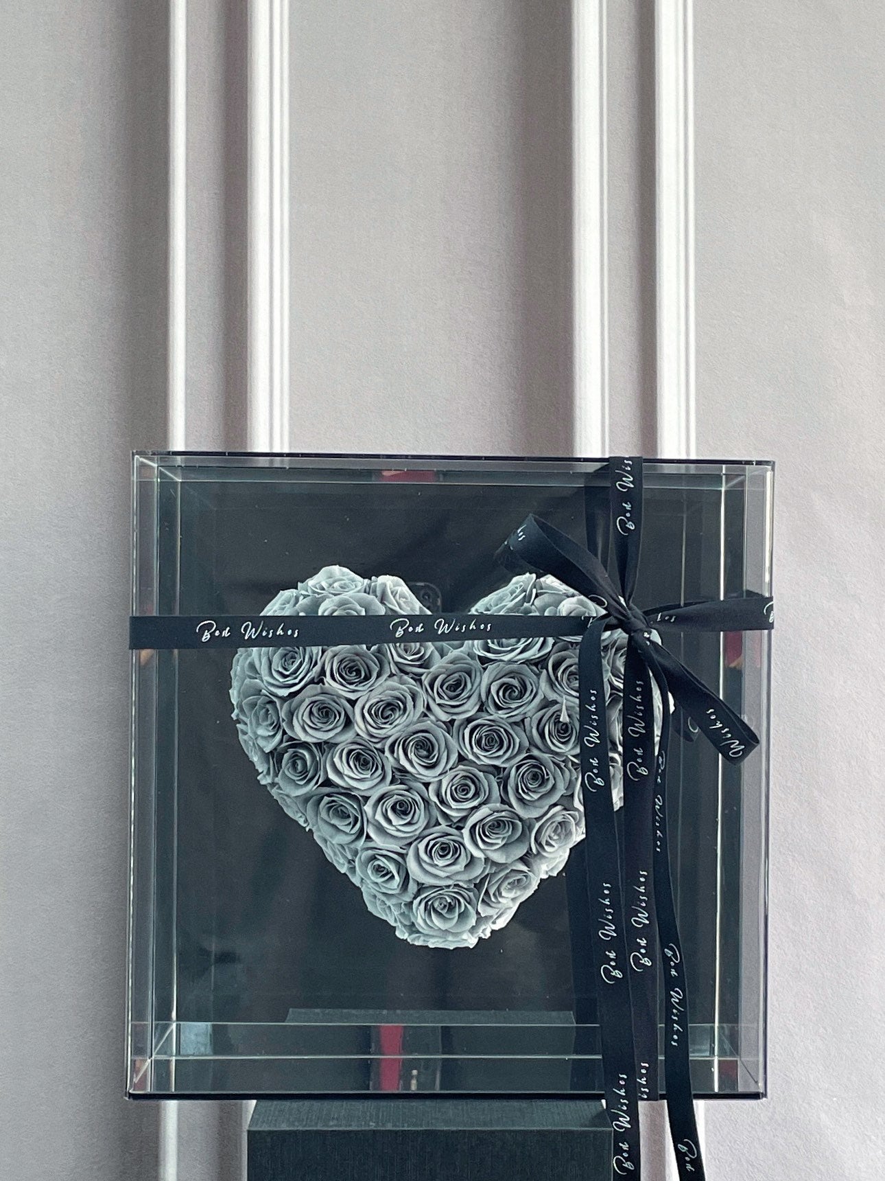 💝 Magnetic Rose Heart Mirror Decal - No Residue Romantic Gift for Her, Birthday/Christmas Home Accent