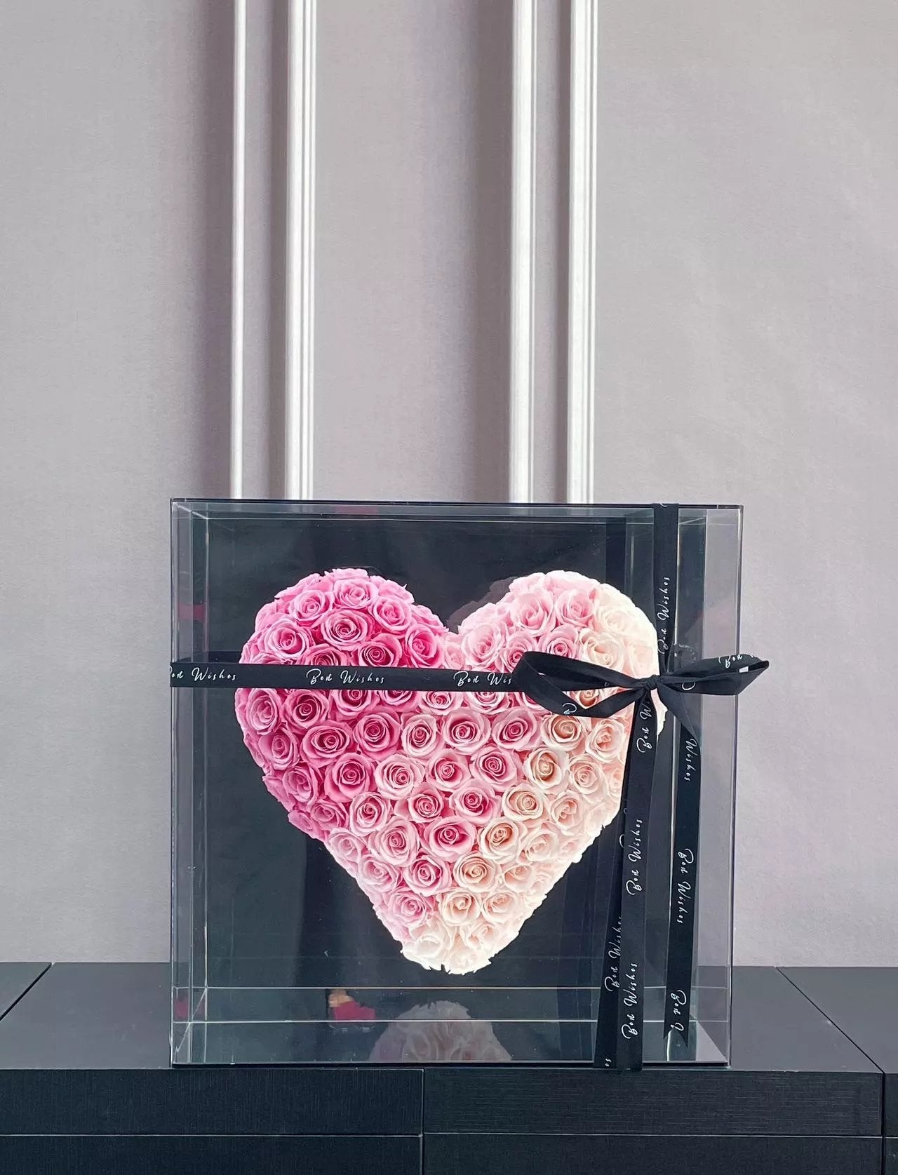 Luxury Preserved Real Rose Mirror Heart - Unique Valentine's Gift for Her, Ready-to-Gift Boxed Romance for Anniversary