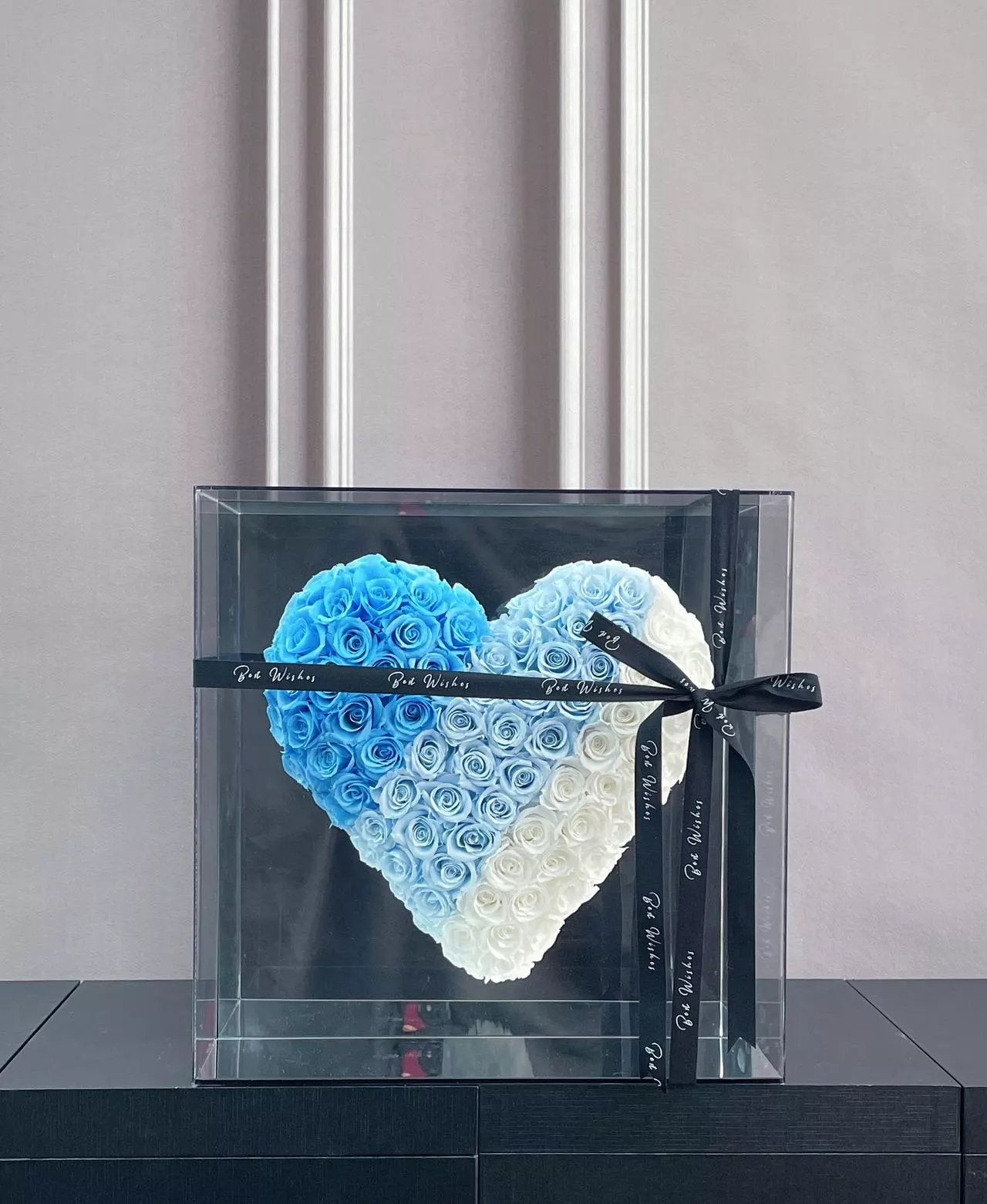 Luxury Preserved Real Rose Mirror Heart - Unique Valentine's Gift for Her, Ready-to-Gift Boxed Romance for Anniversary
