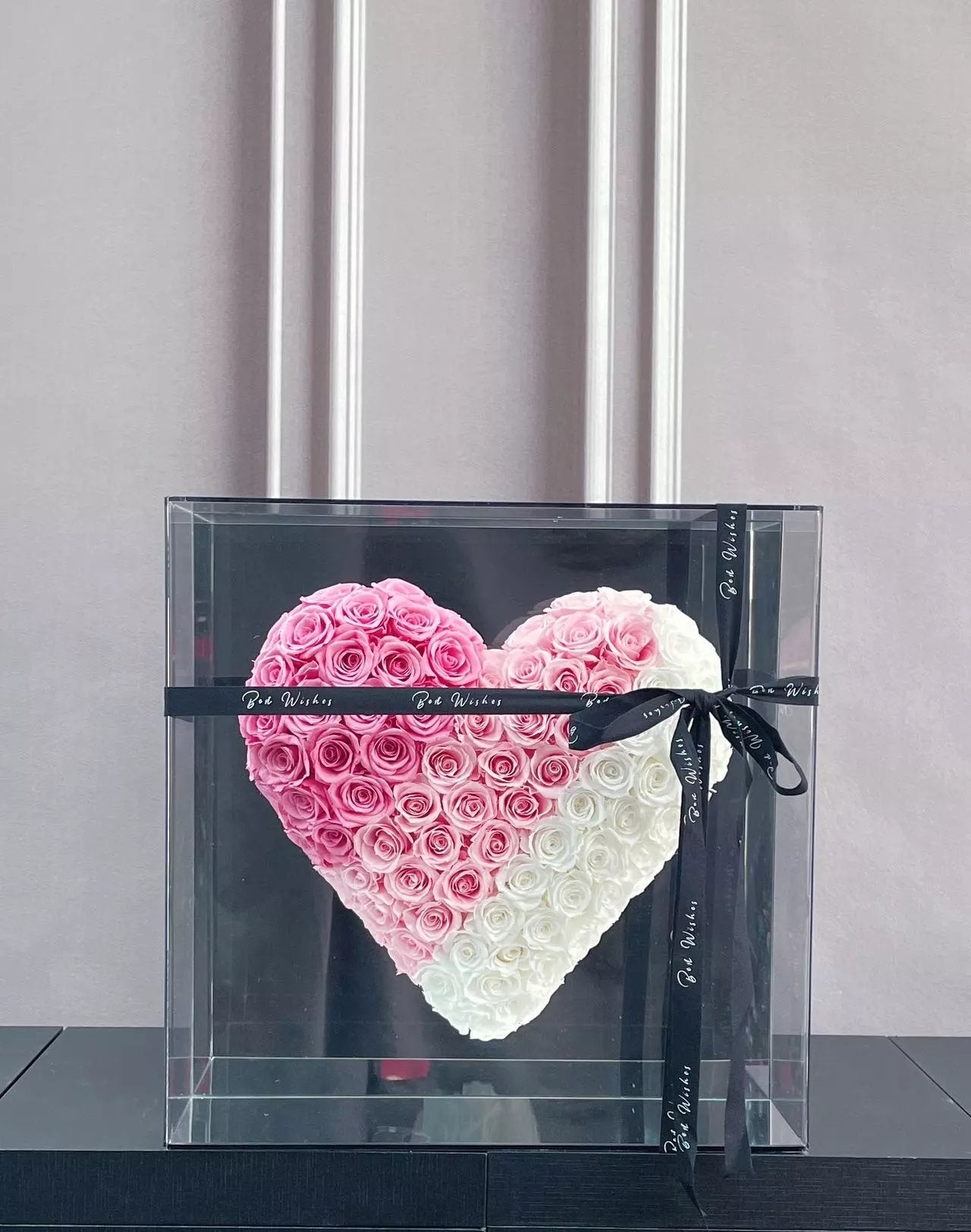 Luxury Preserved Real Rose Mirror Heart - Unique Valentine's Gift for Her, Ready-to-Gift Boxed Romance for Anniversary