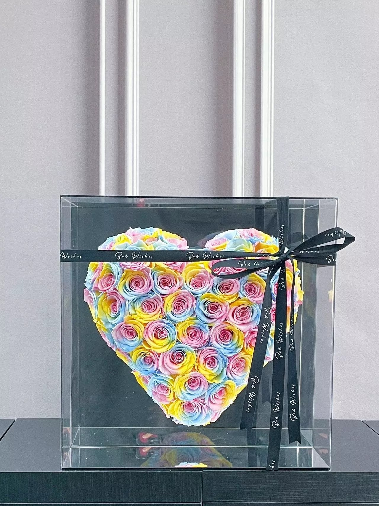 Luxury Preserved Real Rose Mirror Heart - Unique Valentine's Gift for Her, Ready-to-Gift Boxed Romance for Anniversary