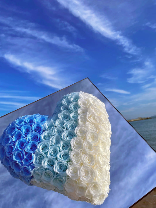 "Lasts Forever" Preserved Rose Heart for Mirror - Timeless Valentine's Day Gift for Wife Girlfriend, Symbol of Never-Fading Love