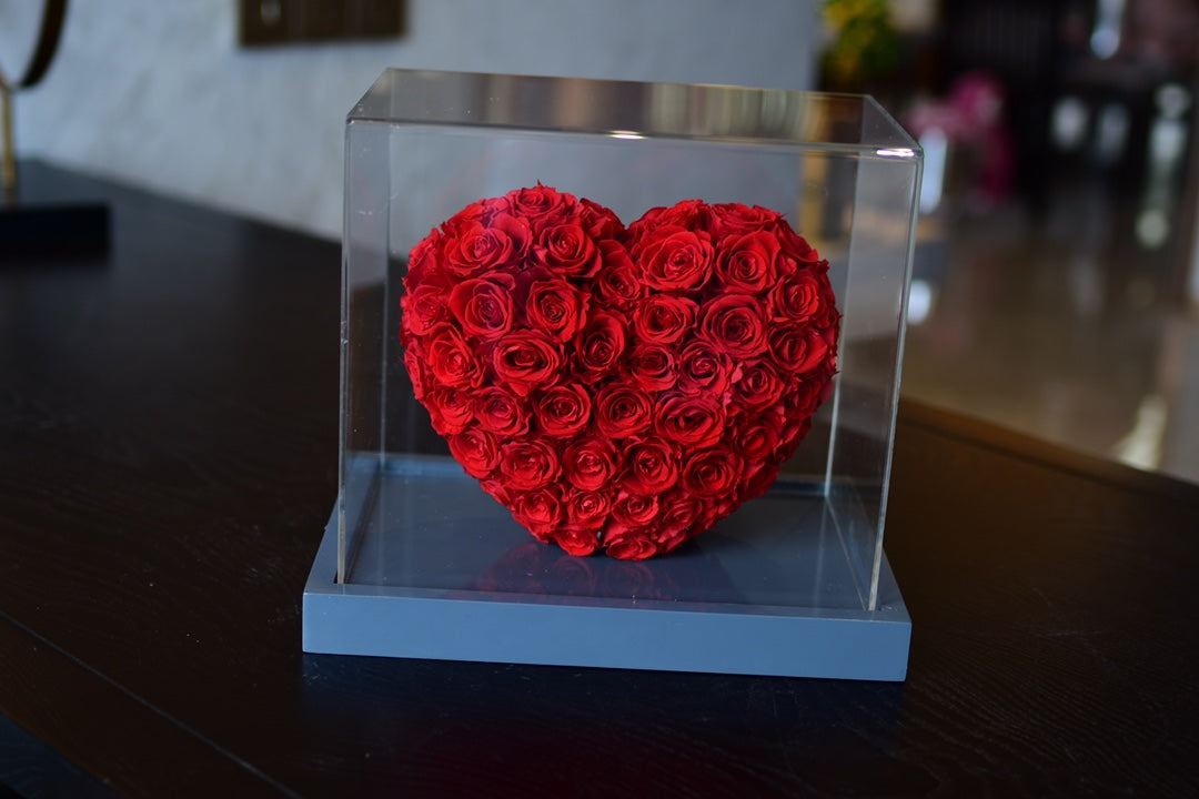 Unfading Love Rose Heart - Mirror Polish 3D Art Gift for Girlfriend, Symbol of Eternal Love and Romance