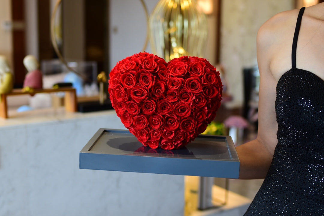 Unfading Love Rose Heart - Mirror Polish 3D Art Gift for Girlfriend, Symbol of Eternal Love and Romance