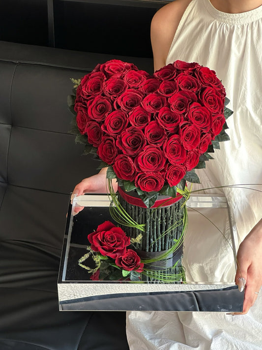 Eternal Love Red Rose Heart - Lasting Artful Gift for Valentine‘s Day & Anniversary