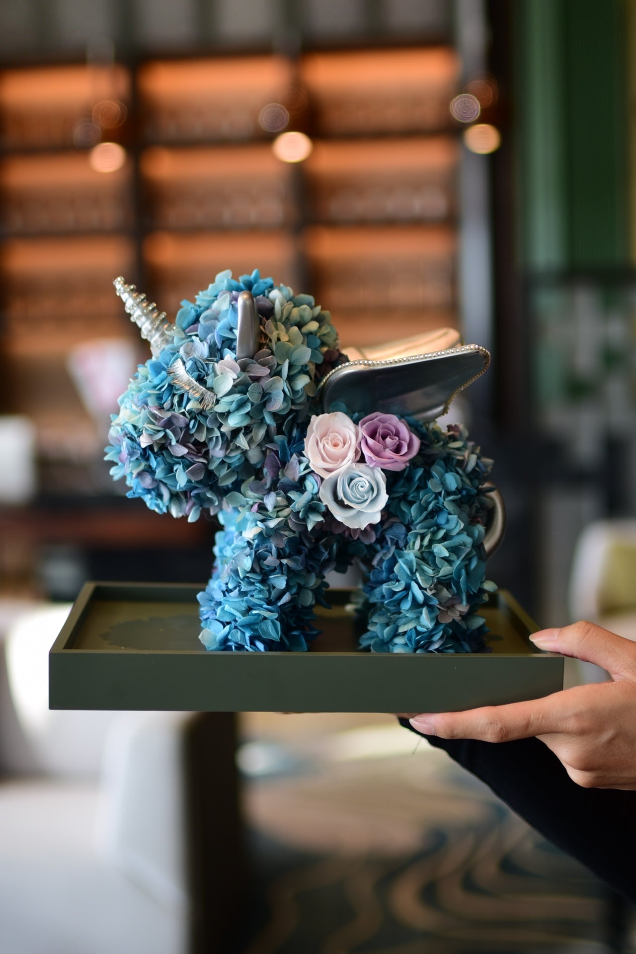 Mythical Unicorn Centerpiece with Preserved Florals - Wedding Table Decoration, Fairy Tale Theme Party