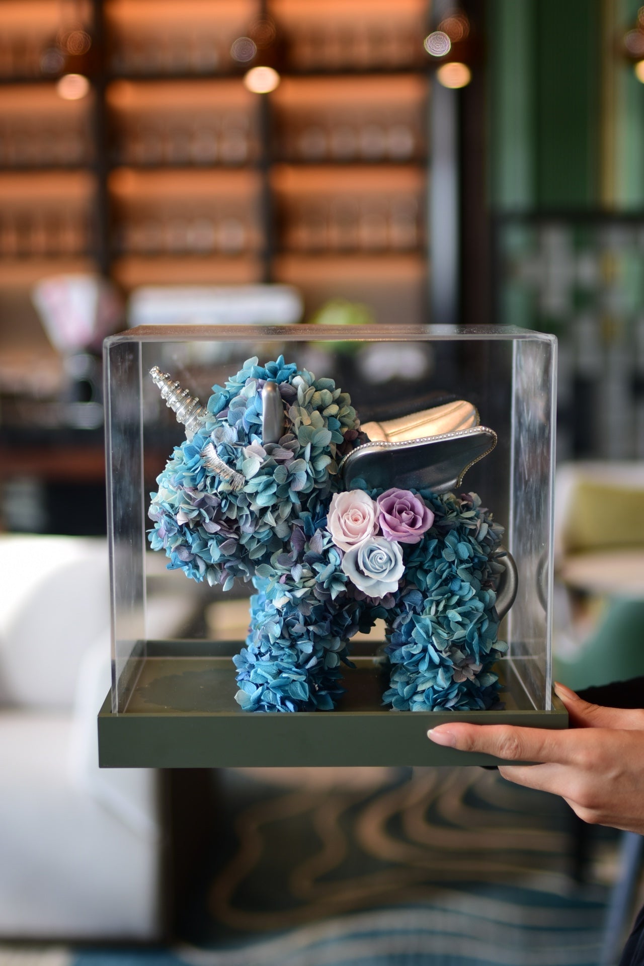 Mythical Unicorn Centerpiece with Preserved Florals - Wedding Table Decoration, Fairy Tale Theme Party