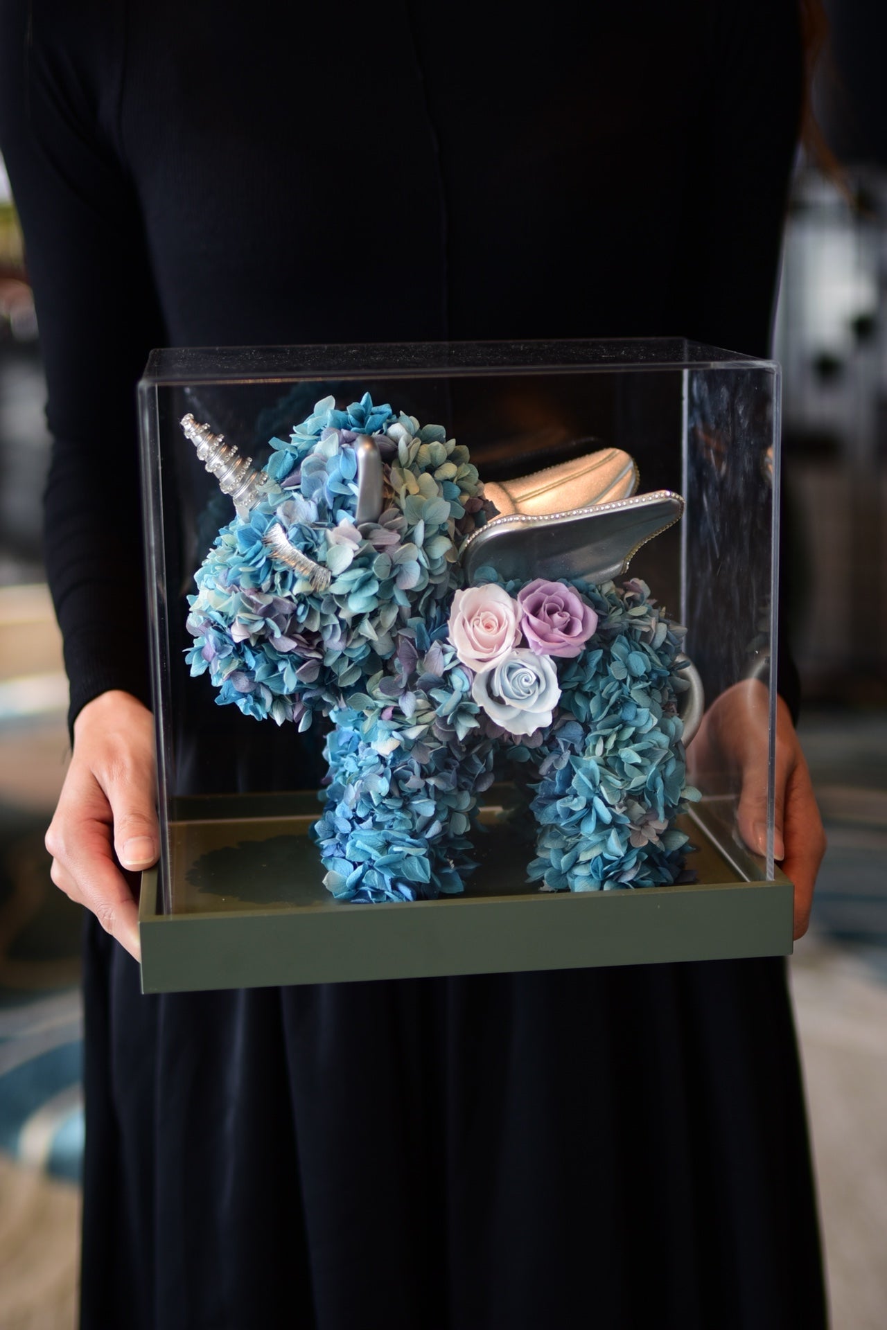 Mythical Unicorn Centerpiece with Preserved Florals - Wedding Table Decoration, Fairy Tale Theme Party