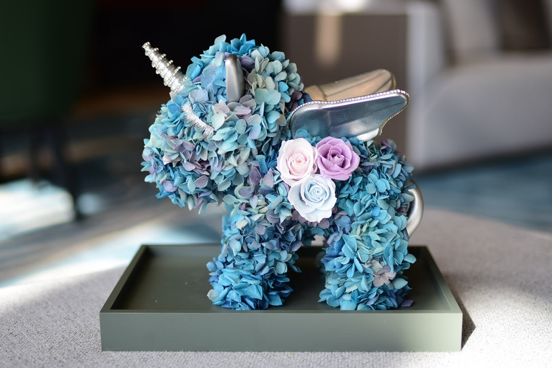 Mythical Unicorn Centerpiece with Preserved Florals - Wedding Table Decoration, Fairy Tale Theme Party