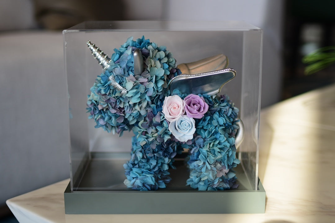 Mythical Unicorn Centerpiece with Preserved Florals - Wedding Table Decoration, Fairy Tale Theme Party