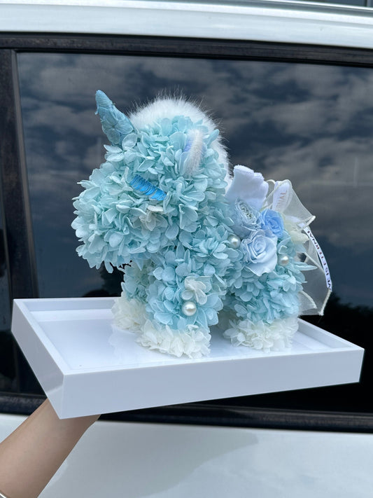 Arabesque Style Eternal Rose Unicorn in Glass Dome - Elegant Islamic Gift, Luxury Home Ornament