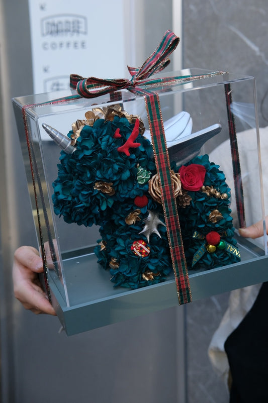 Luxury Preserved Unicorn with Real Roses - Grand Opening Gift, Unique Corporate Gift Idea for Clients