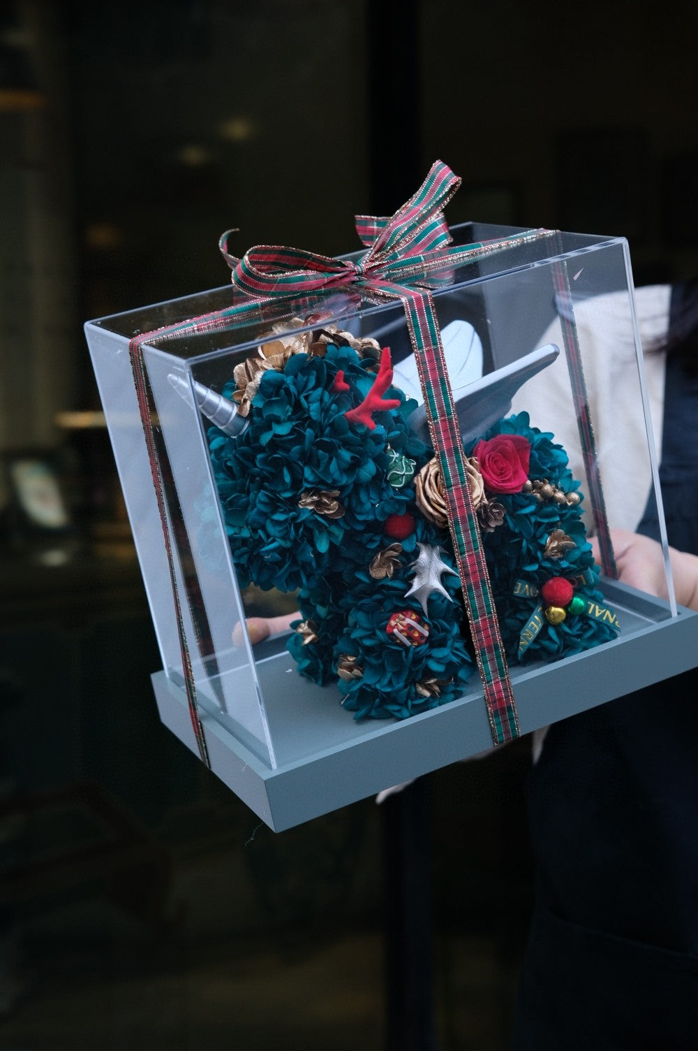 Luxury Preserved Unicorn with Real Roses - Grand Opening Gift, Unique Corporate Gift Idea for Clients