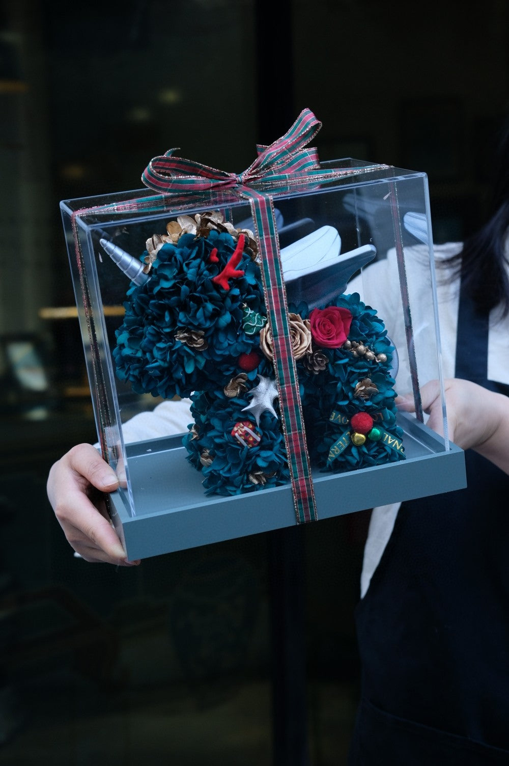 Luxury Preserved Unicorn with Real Roses - Grand Opening Gift, Unique Corporate Gift Idea for Clients