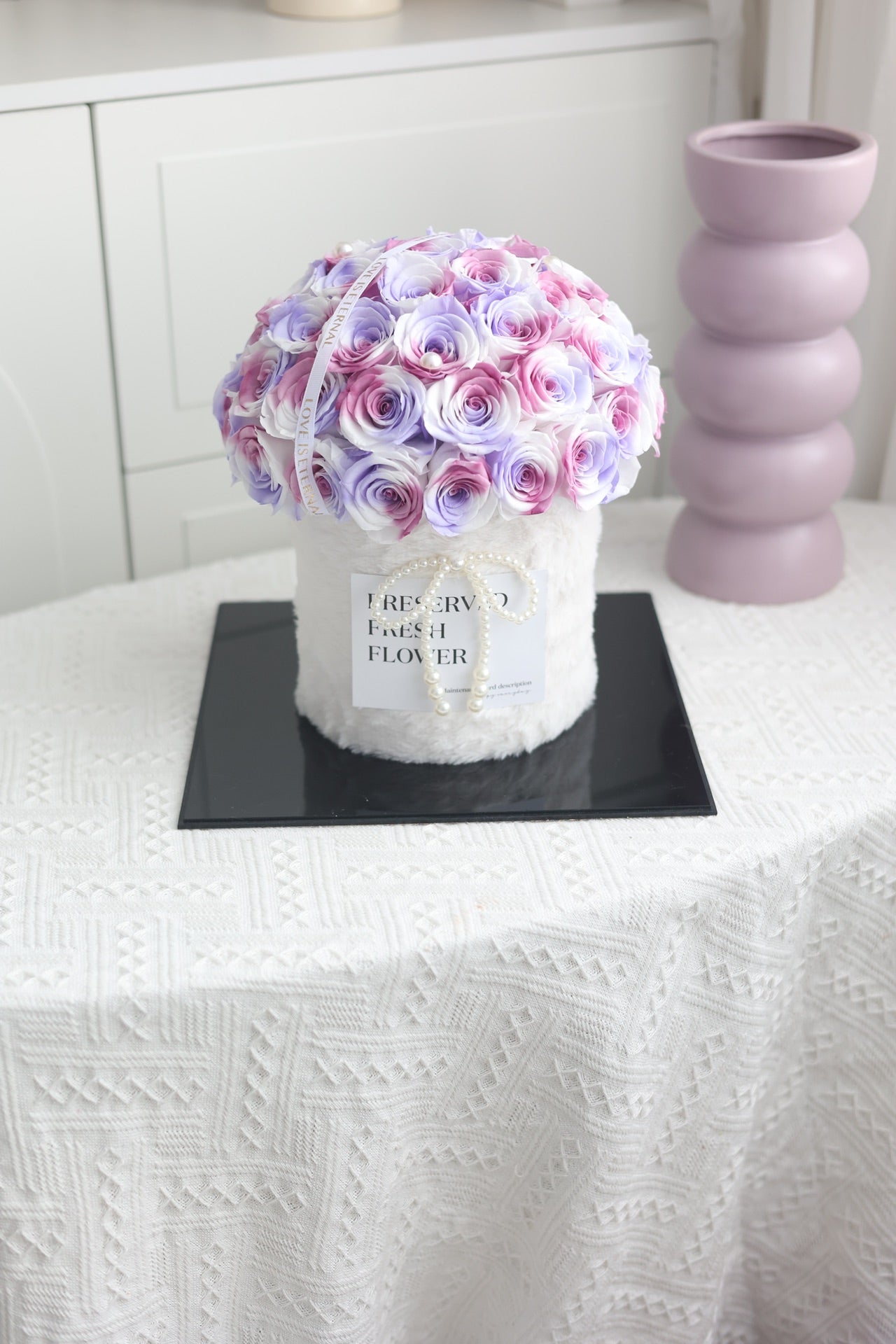 Preserved Flower Rose Hug Bucket - Long-Lasting Beauty, Eternal Love Token, Perfect Gift for Girlfriend & Wife
