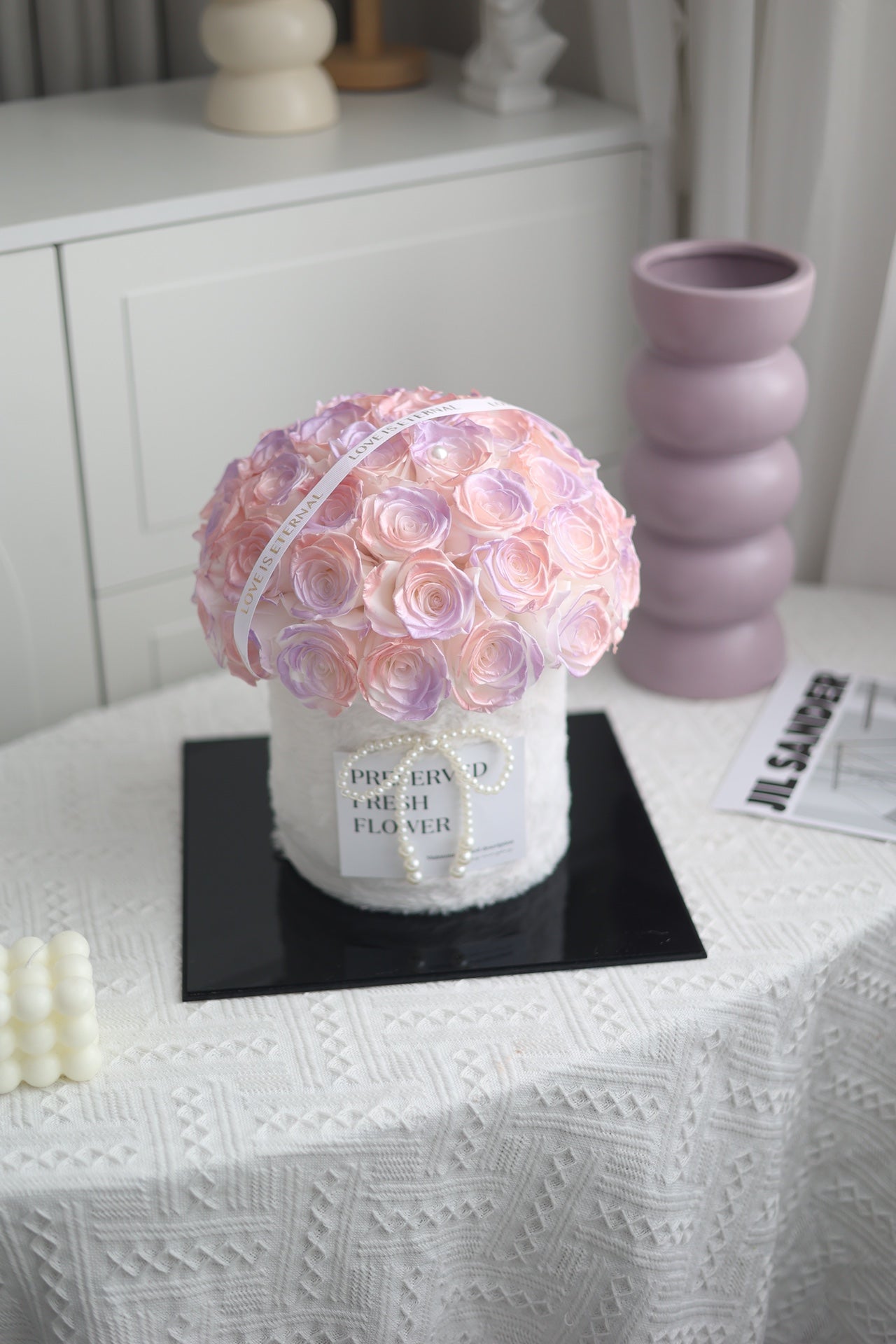 Luxury Preserved Rose Hug Bucket - Everlasting Blooms, Timeless Affection Gift, Great for Christmas & Valentine's Day