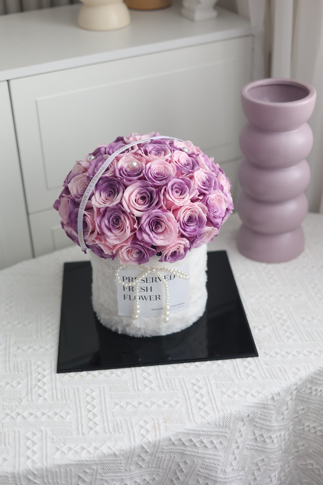 Luxury Preserved Rose Hug Bucket - Everlasting Blooms, Timeless Affection Gift, Great for Christmas & Valentine's Day
