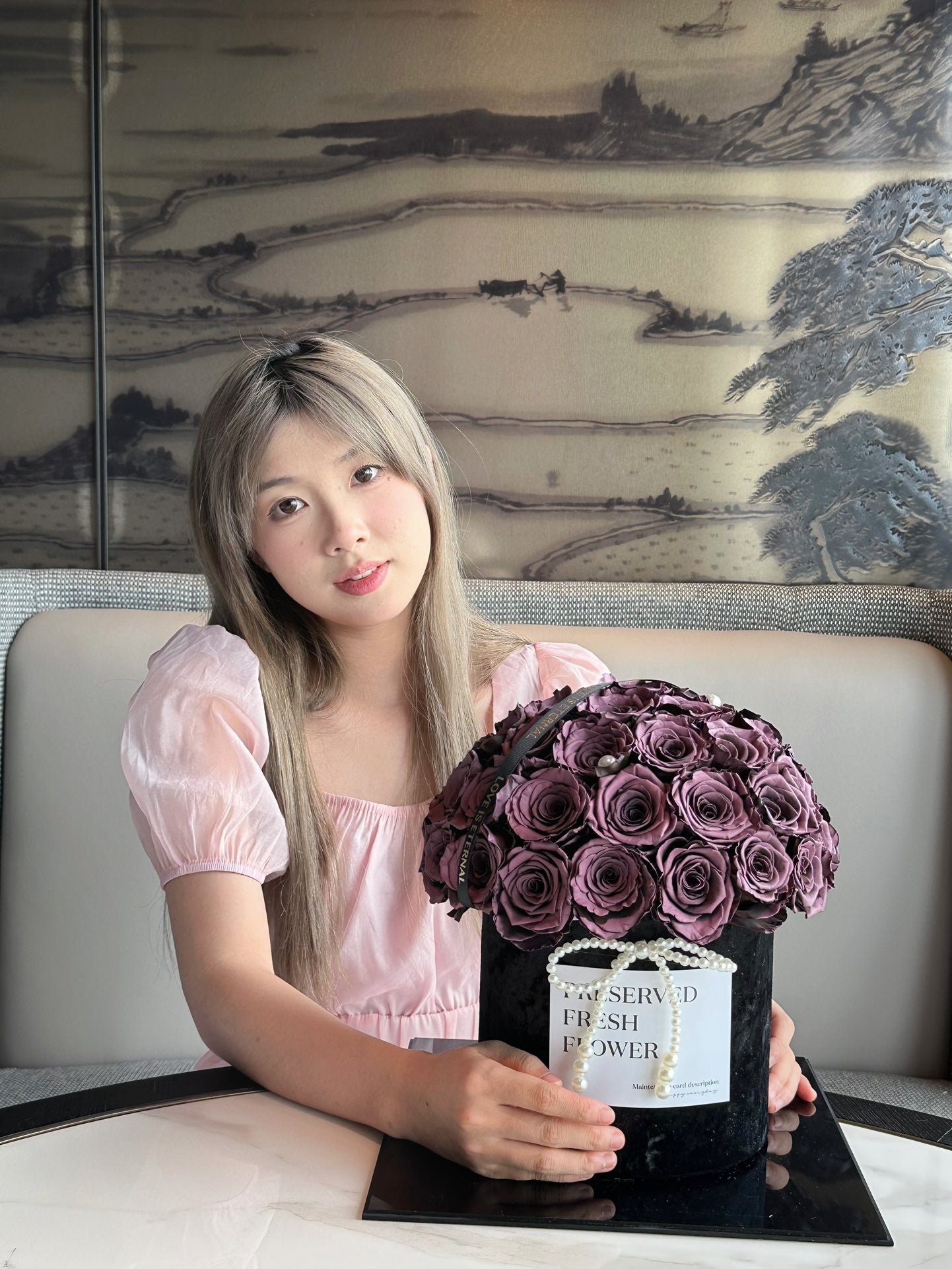 Premium Everlasting Rose Hug Bucket - Preserved Flowers, Timeless Love Gift, Great for Wife, Girlfriend & Mom