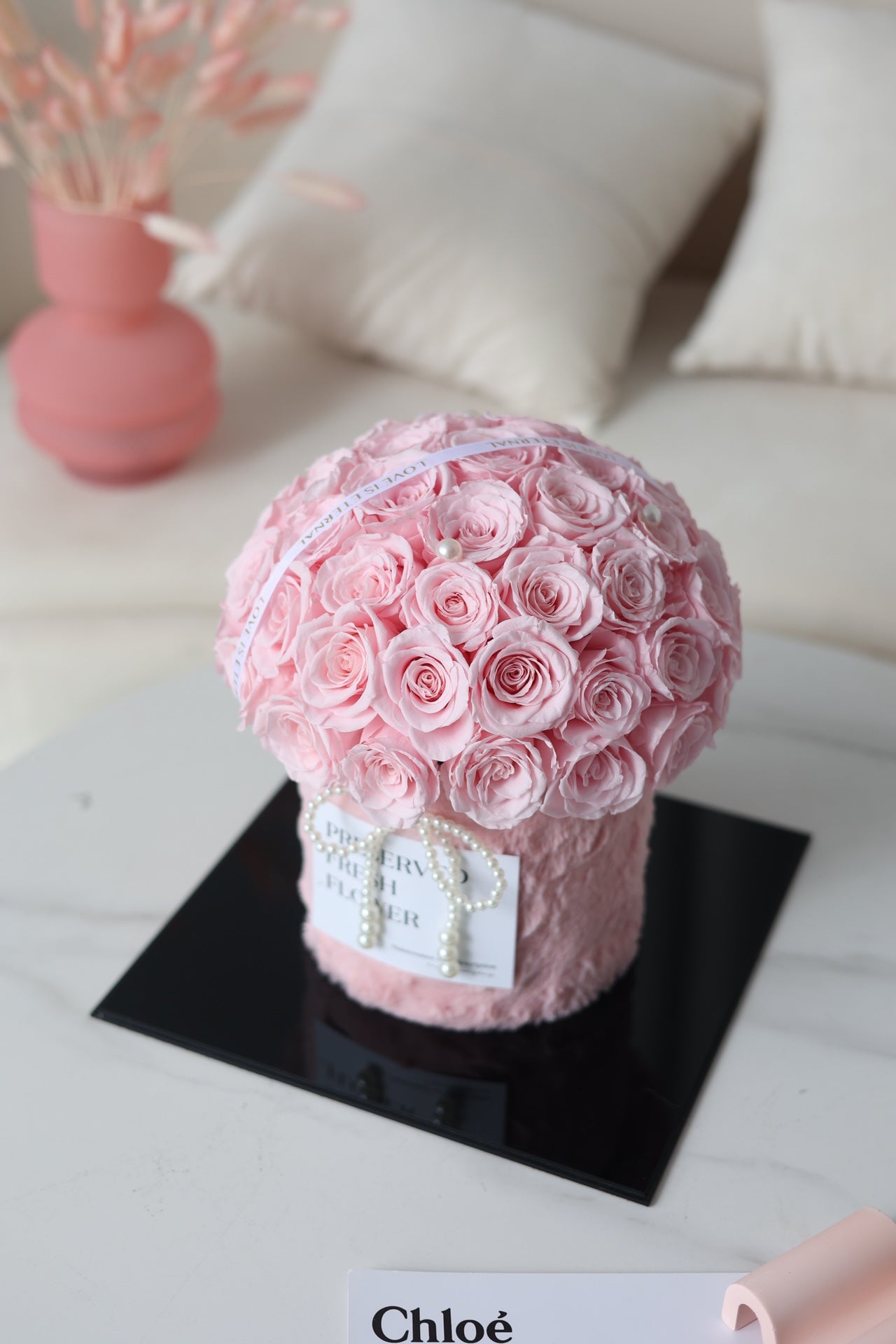 Long-Lasting Rose Hug Bucket (Preserved) - Timeless Token of Love, Thoughtful Gift for Her on Any Special Occasion
